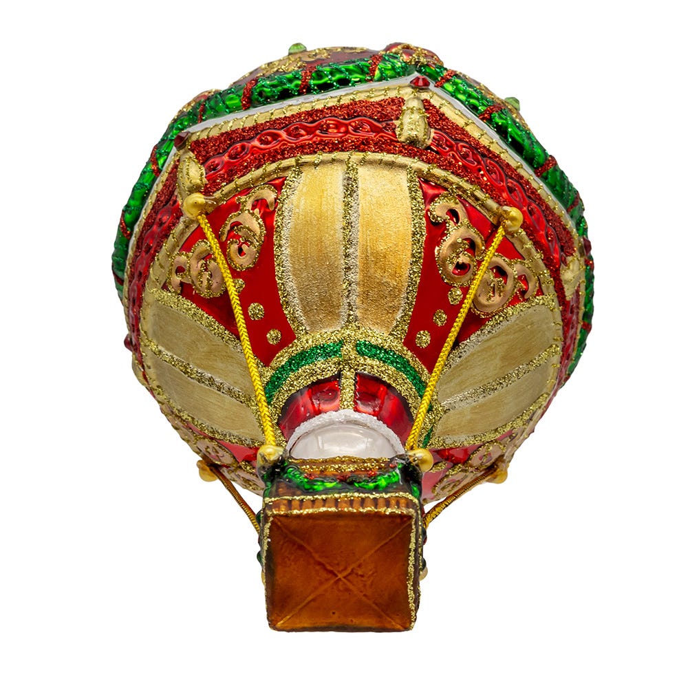 Kurt Adler 6-Inch Bellissimo Glass Hot Air Balloon Ornament